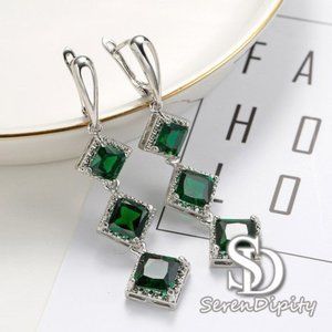 High quality jewelry Genuine Green Eardrop